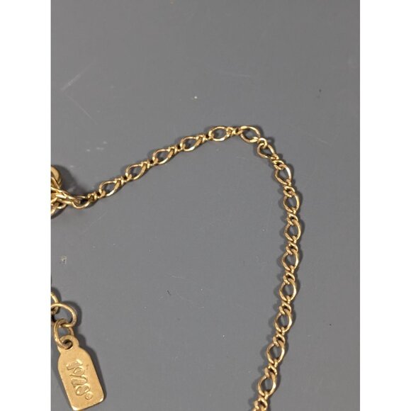 1928 Golden Aurora Borealis Faux Pearl Flower Y-Drop Necklace 19" Elegant - Picture 8 of 11